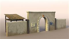 unity3d游戏场景模型之老旧村庄(墙与拱门wall_gate)
