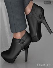 皮鞋 高跟短靴  Strapped Ankle Boots for Genesis 2 Female