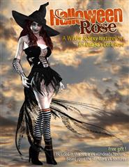 万圣节以黑玫瑰题材的巫女  女人 Halloween Rose for Dark Rose
