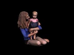 现代人物模型系列 抱小孩的母亲 欧美人物