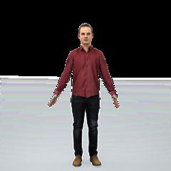 现代人物模型系列 红衬衫男子