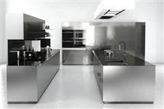 居家厨房装饰3D模型系列 精美的厨房 场景9 金属不锈钢灶台