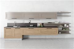 居家厨房装饰3D模型系列 精美的厨房 场景15 木质橱柜