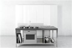居家厨房装饰3D模型系列 精美的厨房 场景17 金属不锈钢灶台