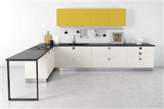 居家厨房装饰3D模型系列 精美的厨房 场景21 黑色大理石灶台
