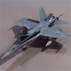 飞机3D模型系列 19-20世纪飞机历史博物馆 F-18战斗机 大黄蜂