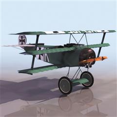 飞机3D模型系列 19-20世纪飞机历史博物馆 二战德国双翼螺旋桨战斗机