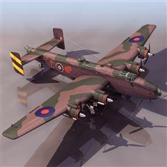 飞机3D模型系列 19-20世纪飞机历史博物馆 哈利法克斯轰炸机 Handley Page Halifax