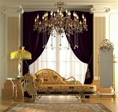 豪华欧式风格室内3D模型 古典华丽的欧式客厅