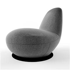 现代灰色布艺休闲沙发椅