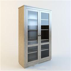 美式简约玻璃门木质书柜