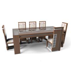中式实木玻璃桌子椅子
