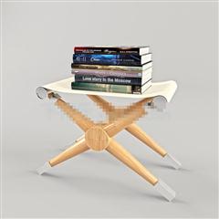 现代实木布艺折叠便携矮凳