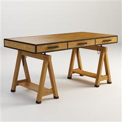 现代工艺复古木质可调节餐桌