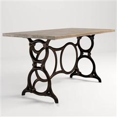 现代工业风格原木金属桌腿桌子4