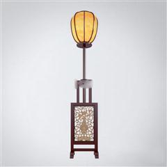 中式实木古典雕刻落地灯