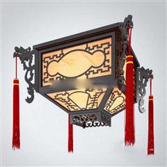 中式古典木制宫灯吸顶灯