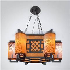 新中式仿古实木异形中国风宫廷吊灯