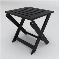 现代简约风格黑色实木折叠凳