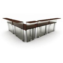 现代工艺磨砂玻璃隔板办公桌2