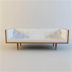 现代简约原木棉质沙发1