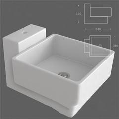 四方形白色陶瓷洗手池