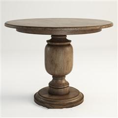 美式古典原木木质桌腿桌子2