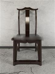 中式风格黑色实木单椅