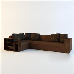 现代简约深色沙发组合 3D模型下载