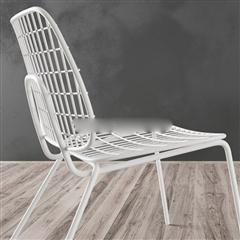 现代简约白色铁艺单人椅