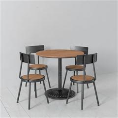 loft风格金属原木餐桌椅子