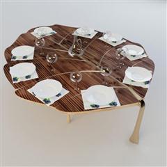 现代工艺创意树叶造型小桌子