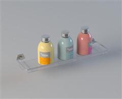 透明玻璃置物架和沐浴用品