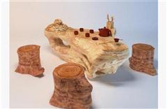 中式木质根雕茶几 3d模型下载