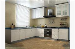 欧式木质L型厨柜 3D模型下载