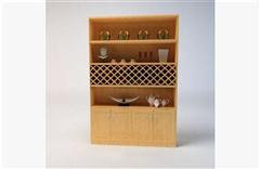 现代木质酒柜 3D模型下载