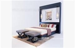 现代木质平板床 3d模型下载