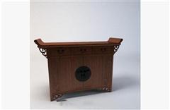 中式木质玄关柜 3D模型下载