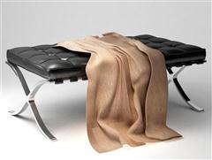 现代金属皮革长凳子 3d模型下载