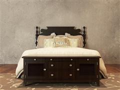 美式木质平板床 3d模型下载