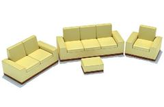米黄色沙发 沙发凳