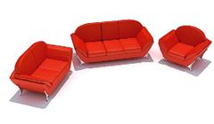 红色组合沙发