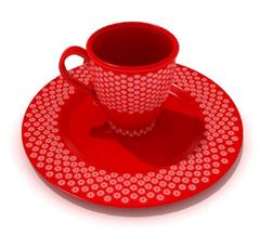 红色茶杯